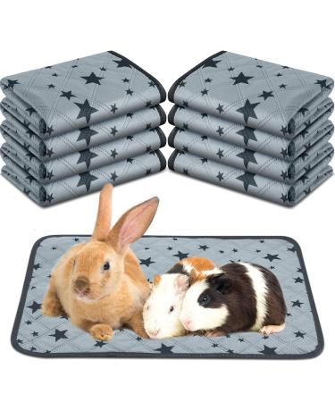 8 Pieces Bulk Guinea Pig Pee Pad Reusable Washable Guinea Pig Cage Liners Guinea Pig Fleece Bedding Absorbent Guinea Pig Accessories Non Slip Guinea Pig Mats for Cages with Star Patterns 18 x 24 Inch