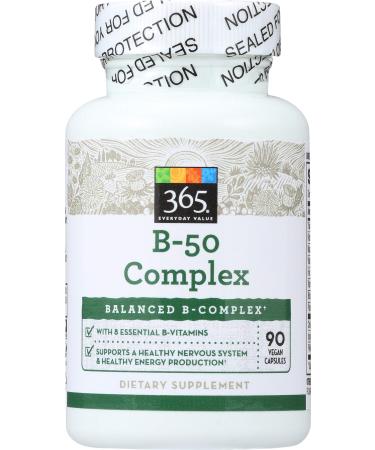 365 Everyday Value B 50 Complex 90 ct Unflavored 90 Count (Pack of 1) - Buy Online on GoSupps.com