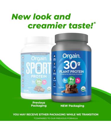 Orgain Chocolate Sport Plant-Based Protein Powder - 30g Protein with Organic Turmeric, Ginger, Beets, Chia Seeds, Brown Rice & Fiber - Vegan, Gluten-Free, Non-GMO - 2.01 lb - Buy Online on GoSupps.com