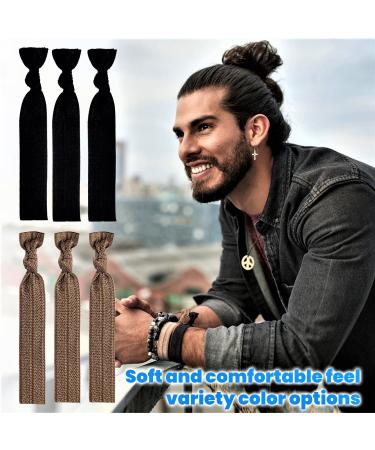 79STYLE 100pcs Black Fabric Hair Ties for Men - No Damage Knotted Hair Bands for Men Buns - Long Men Hair Accessory - Buy Online on GoSupps.com