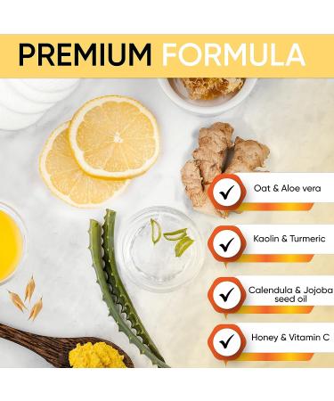 Turmeric Clay & Vitamin C Face Mask for Women - Deep Cleansing, Anti-Aging, Hydrating - Buy Online on GoSupps.com