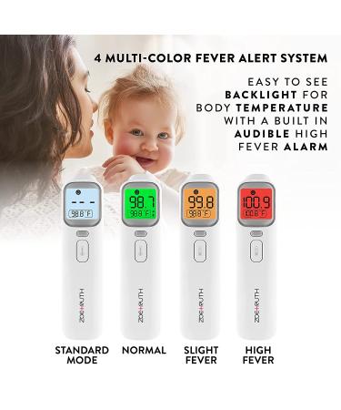 Zoe+Ruth Medical Grade Non-Contact Forehead & Ear Thermometer - Fast, Accurate Digital Infrared Temperature for Baby, Kids & Adults with 5-in-1 Smart Modes & Storage Case - Buy Online on GoSupps.com