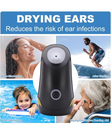 Electrical Ear Dryer Multifunctional Thermostatic Design Portable Ear Water Drying Aid for at Home (Black) - Buy Online on GoSupps.com