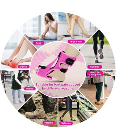 Plantar Fasciitis Night Splint | Heel Pain Relief for Men & Women | Arch Support Brace for Achilles Tendonitis & Foot Drop - Pink - Buy Online on GoSupps.com