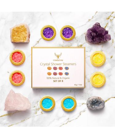ComfyCozy Crystal Shower Steamers Luxury Gift Set | Bath Spa Relaxation Beauty Self Care Gifts For Women Mum Her Him | 8*45g Vegan Organic Shower Bombs | Pampering Birthday Relaxing Presents Hampers - Buy Online on GoSupps.com