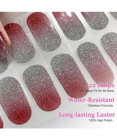 CBOIC UV Gel Nail Strips - 22 Self-Adhesive Gel Polish Stickers | Salon Quality Diamond Red Full Wraps for Women & Girls - Buy Online on GoSupps.com