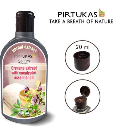 Sedum Natural Herbal Extract for Sauna & Massage - 240ml Infusion with Oregano Juniper Propolis & Essential Oils - Buy Online on GoSupps.com