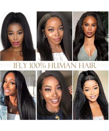 Buy Ifly Brazilian Real Hair Yaki Bundles - 100% Virgin Human Hair Extensions (10 12 14 inches) - Kinky Straight Natural Black Color - Buy Online on GoSupps.com
