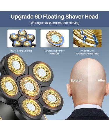 Bald Men's Cordless Rotary Electric Head Shavers - Waterproof & Rechargeable - Buy Online on GoSupps.com