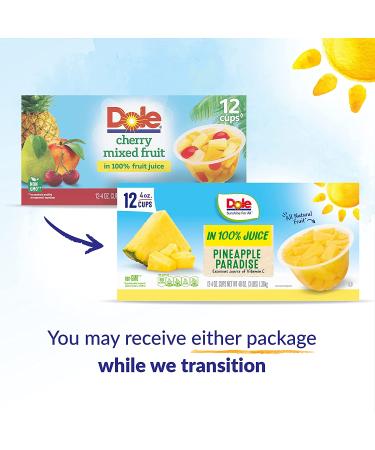 Dole Pineapple Paradise Tidbits in Fruit Juices - Gluten-Free Healthy Snack, 4 Oz Bowls (Pack of 12) - Buy Online on GoSupps.com