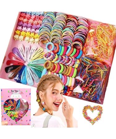 Arlando Girls Hair Accessories Set 780 PCS Baby Hair Ties Set Hair Clips Hair Clip Rubber Band