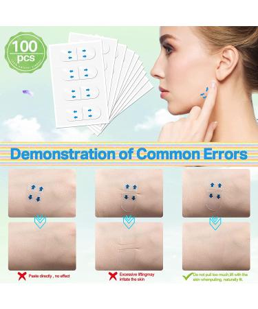 Invisible Face Lift Tape - 100 PCS Face & Neck Tapes for Instant Facelift, Double Chin & Jowls - Waterproof & Makeup Friendly - Buy Online on GoSupps.com
