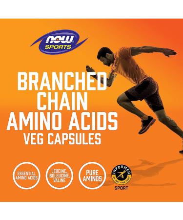 NOW Sports Nutrition BCAAs 240 Veg Capsules - Leucine, Isoleucine, Valine - 60 Servings - Buy Online on GoSupps.com