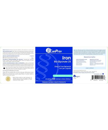 CanPrev Iron Bis-Glycinate 25 | 120 VegCaps - Buy Online on GoSupps.com