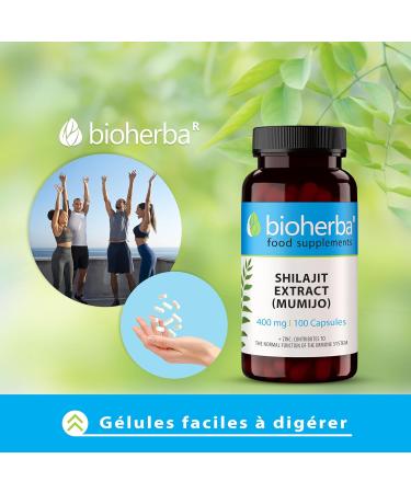 Shilajit 200 G lules de 400 mg | Extrait pur de Mumijo de l Himalaya par BIOHERBA - Buy Online on GoSupps.com