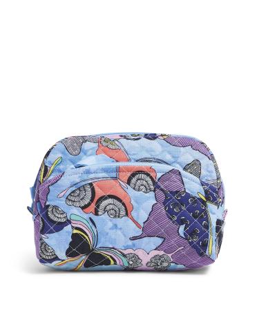 Vera Bradley Women's Cotton Medium Cosmetic Makeup Organizer Bag One Size Butterfly By - Recycled Cotton