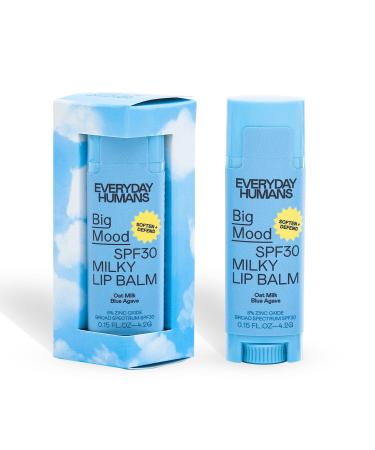 Everyday Humans Big Mood | SPF 30 Mineral Sunscreen Zinc-Based Lip Balm (Oat Milk Flavor) | SPF Lipstick with Shea Butter & Vitamin E | 0.15 oz