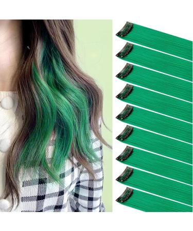 Rhyme 9PCS 21 Green Clip in Hair Extensions for Women & Girls - Party Highlights - Buy Online on GoSupps.com