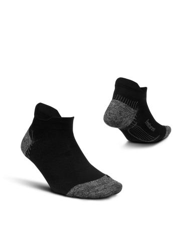 Feetures Plantar Fasciitis Relief Cushion Sock No See Through Arch Support for Men and Women M Black