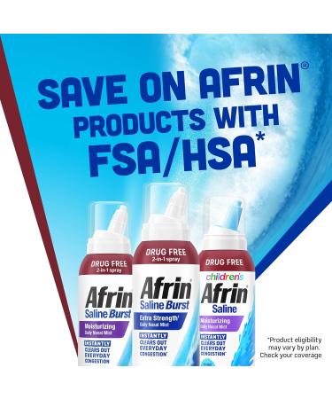 Afrin Moisturizing Children s Saline Mist for Everyday Nasal Congestion and Dry Nose, Isotonic Seawater Saline Spray for Babies 6+ Months, Drug Free Baby Congestion Relief with Soft Tip Nozzle, 5 oz Non-medicated - Buy Online on GoSupps.com