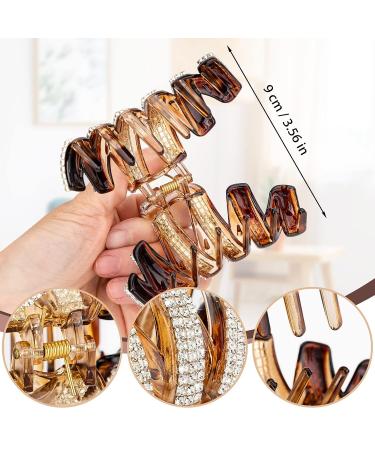 Noverlife 2PCS Rhinestone Hair Claw Clips for Women - Large Bling Hair Clamps with Strong Hold for Thick Hair | Fancy Crystal Hair Catch Barrette Acrylic Jaw Clamp - Stylish Hair Barrettes - Buy Online on GoSupps.com