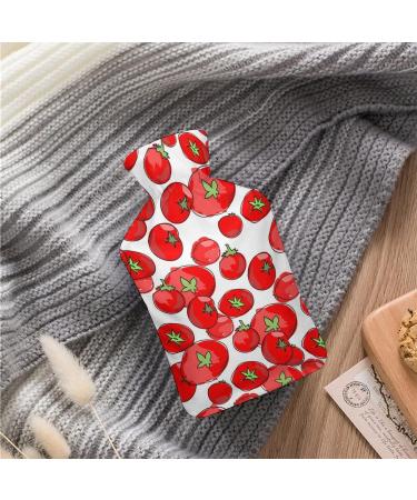 Red Tomato Hot Water Bottle with Plush Cover - Hand Warmer for Adults & Children (26.5x15.3cm) | International Shipping Available - Buy Online on GoSupps.com