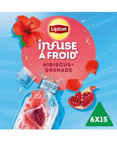 Lipton Infuse Froid Infusion Froid Go t Grenade et Hibiscus Id ale pour le Th Glac Ingr dients d'Origine 100% Naturelle 6x15 Sachets Pyramid - Buy Online on GoSupps.com