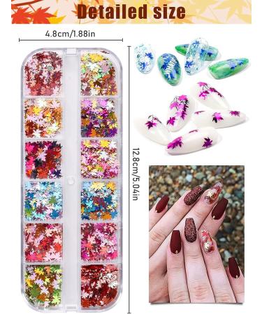 Shop Ebanku Fall Maple Leaf Nail Art Sequins - Autumn Glitter for DIY Nail Designs - Holographic Nail Art Supply - Buy Online on GoSupps.com