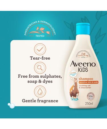 Aveeno Baby Kids Shampoo 250ml - Soothing Oat & Shea Butter | Gentle Children's Shampoo for Little Superheroes - Buy Online on GoSupps.com