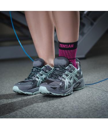 Zensah Ankle Support - Compression Ankle Brace - Great for Running Soccer Volleyball Sports - Ankle Sleeve Helps Sprains Tendonitis Pain Medium Black - Pair - Buy Online on GoSupps.com
