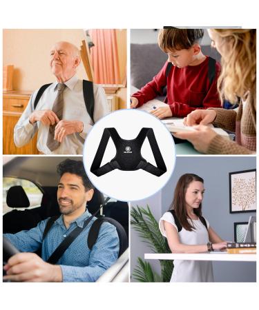 Posture Corrector for Men & Women | Adjustable Back Straightener & Support Brace for Pain Relief (Black One Size - Buy Online on GoSupps.com