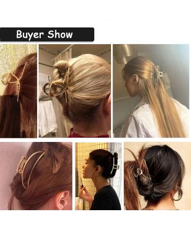 6Pcs Large Gold Metal Hair Claw Clips for Thick Hair - Non-Slip Jaw Clip Set for Women | Fashionable Butterfly Clips for Styling - Buy Online on GoSupps.com