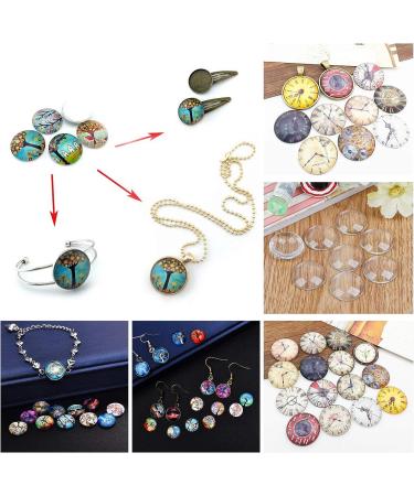 200PCS 25mm Round Glass Cabochons - Transparent Dome Flat Back Tiles for DIY Craft Jewelry Making - Buy Online on GoSupps.com