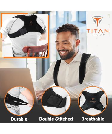 Upper Back Brace for Men Adjustable Posture Corrector for Pain Relief | Comfortable Back Support (M-XXL - Buy Online on GoSupps.com