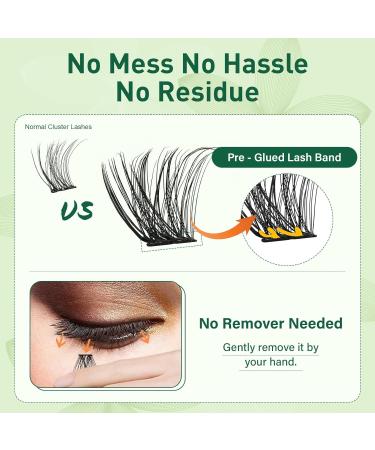 Self Adhesive Eyelashes - 40pcs Lash Extension Kit with Applicator & Curler | Pre-Bonded Reusable Lash Clusters - No Glue Needed - Buy Online on GoSupps.com