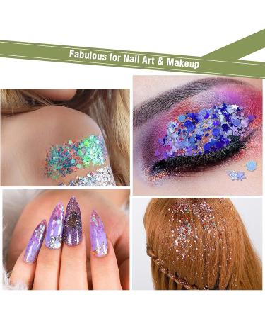 Teenitor Chunky Glitter Set with Stars - 32pcs | Nail, Face, Body, Hair Glitter for Cosmetics - Buy Online on GoSupps.com