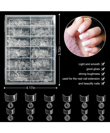 Buqikma 600Pcs Short French Nail Tips Acrylic Flake Nails Clear Extension Set for Salon and Home DIY - Buy Online on GoSupps.com