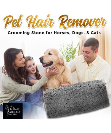 Colorado Saddlery Pet Hair Remover Stone Tool for Dogs, Cats & Horses - Removes Hair from Furniture, Clothes & Upholstery - Buy Online on GoSupps.com