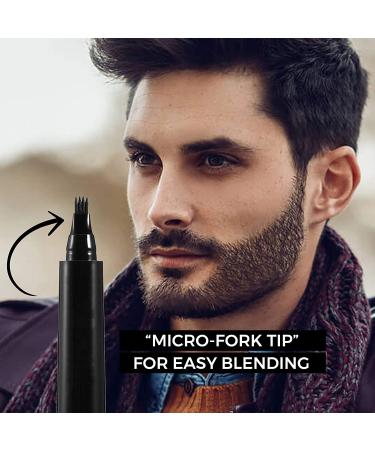 Beard Pencil Filler for Men - Waterproof & Easy to Apply - Micro Fork Tips - Black - Buy Online on GoSupps.com