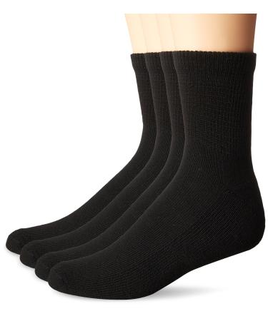 Dr. Scholl's Men's 4 Pack Diabetic and Circulatory Non Binding Ankle Socks Black Shoe Size: 7-12