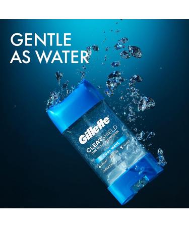 Gillette Antiperspirant Deodorant for Men Clear Gel with 72 Hr. Sweat Protection Cool Wave 216 g Total (Pack of 2) Clear Gel Cool Wave 108 g (Pack of 2) - Buy Online on GoSupps.com
