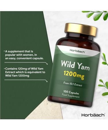 Wild Yam Capsules 1200mg Menopause Support Supplement | Wild Yam Root Extract | 100 Capsules by Horbach - Buy Online on GoSupps.com