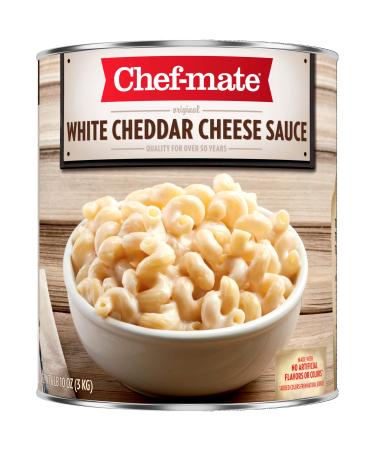 Chef-mate White Cheddar Cheese Sauce and Queso, Canned Food for Mac and Cheese, 6 lb 10 oz (#10 Can Bulk)