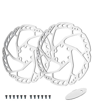 RUJOI Bike Disc Brake Rotor Kit,180mm Disc Brakes Rotors with 12 Bolts l.It fit in Many Brands of Disc Brake Caliper and Match for MTB,Road Bike,E-Bike,Perfect for Bike Disc Brake Kit Update 180mm 2pcs
