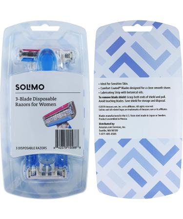 Solimo 3-Blade Disposable Razors for Women - Pack of 2 (6 Razors Total) - Buy Online on GoSupps.com
