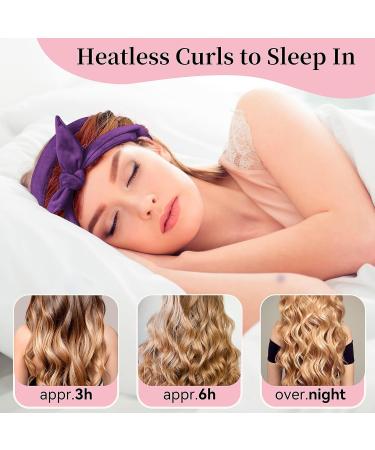 Lock Winder Curls Without Heat - 60 Extra-Long Heatless Curlers for Medium to Long Hair | DIY Overnight Hair Curling Set (Purple) - Buy Online on GoSupps.com