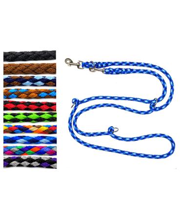 Dog linen large dogs up to 80 kg double -line jumbo 2.40m / 2.80m / 3.50m / 5m adjustable exercise line / guide in 17 different fabras very stable (2.40m 3 -way adjustable Ocean (4 blue tones)) 2.40m 3LE adjustable Ocean(4 blue tones)