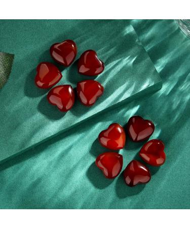 MAIBAOTA Red Agate Healing Crystals Gemstones Pocket Gifts Heart-Shaped Nature Spiritual Energy for Women Men Reiki Divination Balancing Yoga Meditation 10PCS - Buy Online on GoSupps.com