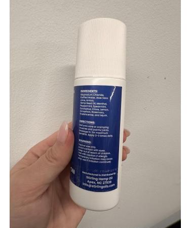STIRLING Menthol Roll On Lotion with Magnesium & 1500mg Pure Hemp | Non-GMO THC-Free Pain Relief for Sore Muscles & Joints - Reduces Swelling & Promotes Recovery - Buy Online on GoSupps.com