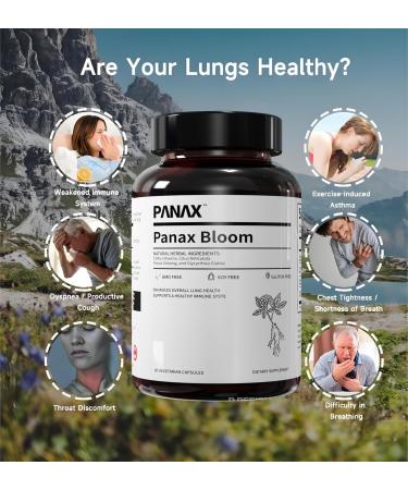 Panax Bloom Natural Herbal Ingredients Capsules | Enhance Overall Lung Health Support A Healthy Immue System | Ginseng Citri Maxima Citri Reticulata & Liquorice | 60 Vegetarian Capsules - Buy Online on GoSupps.com